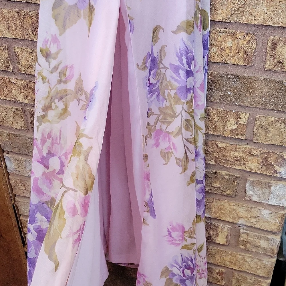 Lulus Romantic Marvel Floral Print Halter Neck Maxi Dress Size XL NWT - Picture 5 of 12